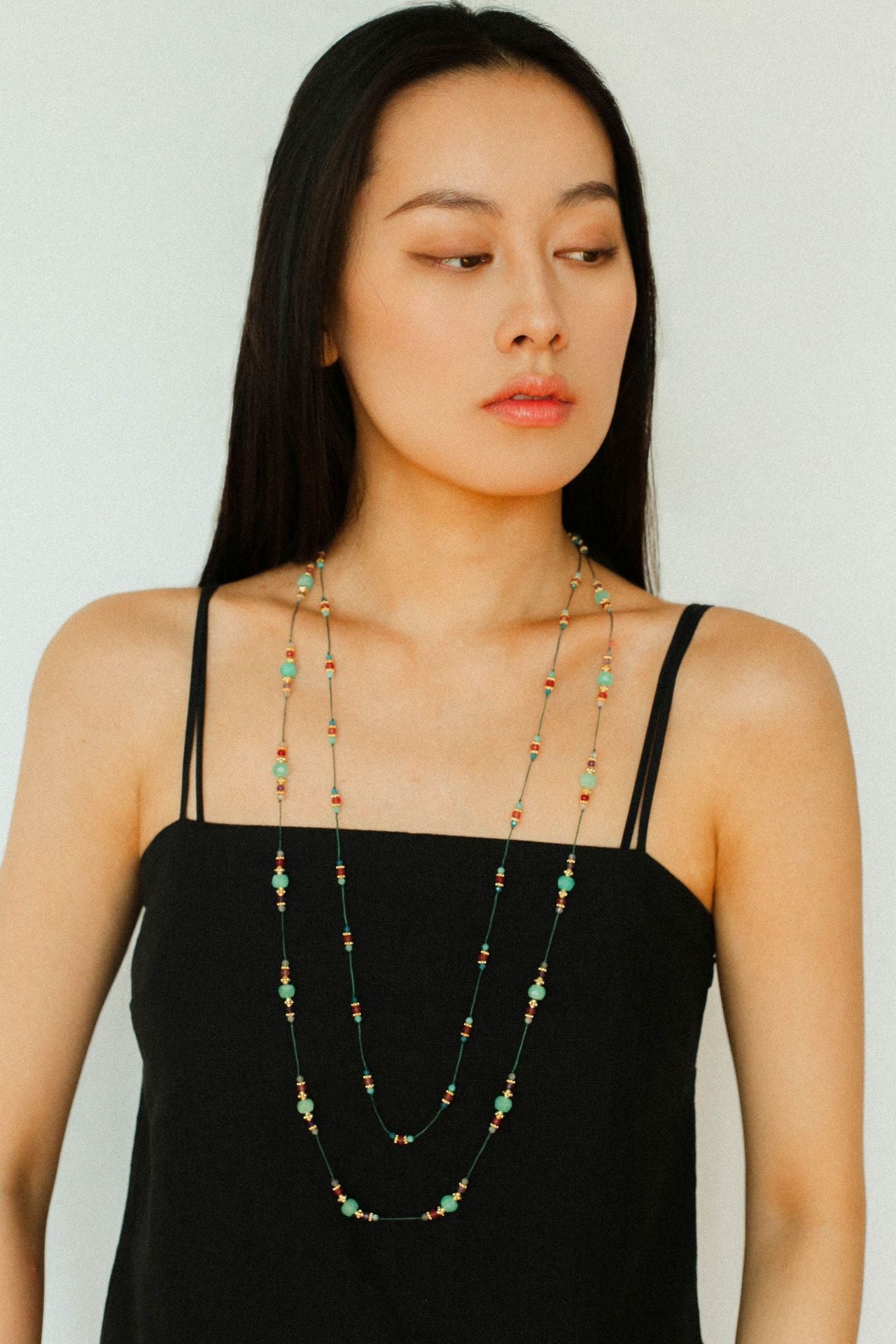 Verdant Blossom Green Strawberry Quartz Necklace - floysun