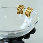 Vertical Striped Metal Geometric Earrings - floysun
