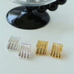 Vertical Striped Metal Geometric Earrings - floysun