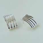 Vertical Striped Metal Geometric Earrings - floysun