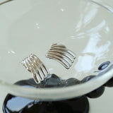 Vertical Striped Metal Geometric Earrings - floysun