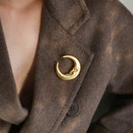 Vintage Antique Golden Moon Brooches - floysun