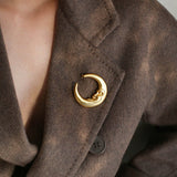 Vintage Antique Golden Moon Brooches - floysun