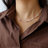Vintage Artistic Baroque Pearl Silver Bar Necklace - floysun