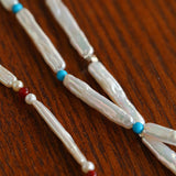Vintage Artistic Baroque Pearl Silver Bar Necklace - floysun