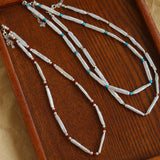 Vintage Artistic Baroque Pearl Silver Bar Necklace - floysun