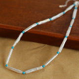 Vintage Artistic Baroque Pearl Silver Bar Necklace - floysun