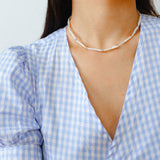 Vintage Artistic Baroque Pearl Silver Bar Necklace - floysun