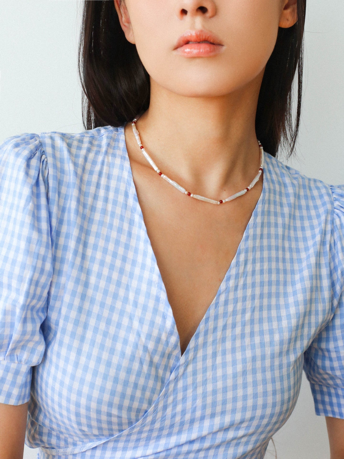 Vintage Artistic Baroque Pearl Silver Bar Necklace - floysun
