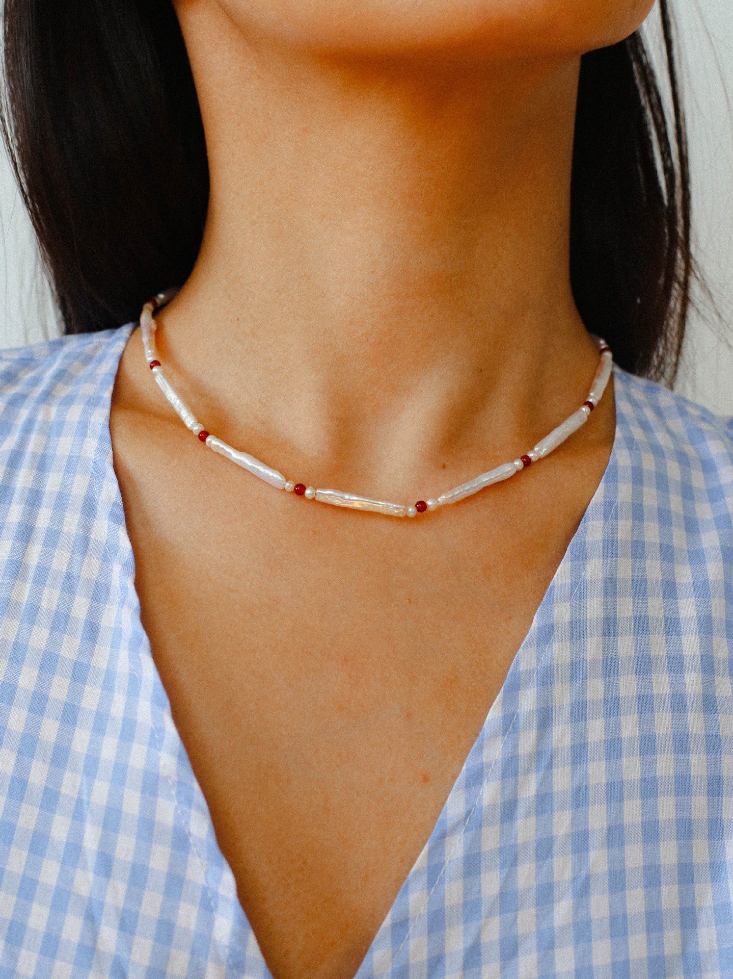 Vintage Artistic Baroque Pearl Silver Bar Necklace - floysun