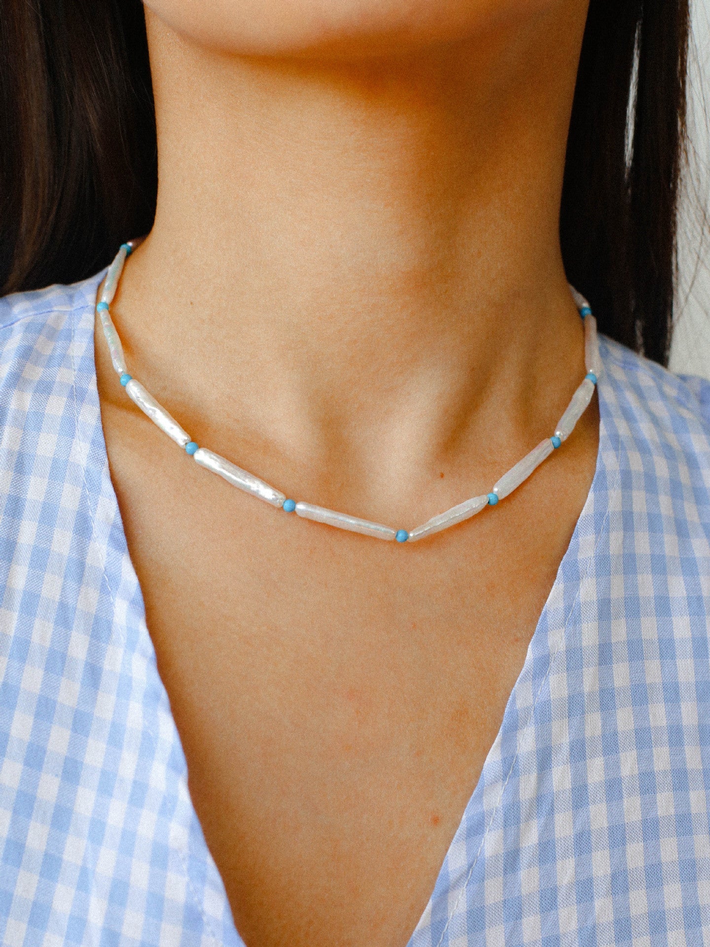 Vintage Artistic Baroque Pearl Silver Bar Necklace - floysun