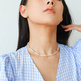 Vintage Artistic Baroque Pearl Silver Bar Necklace - floysun
