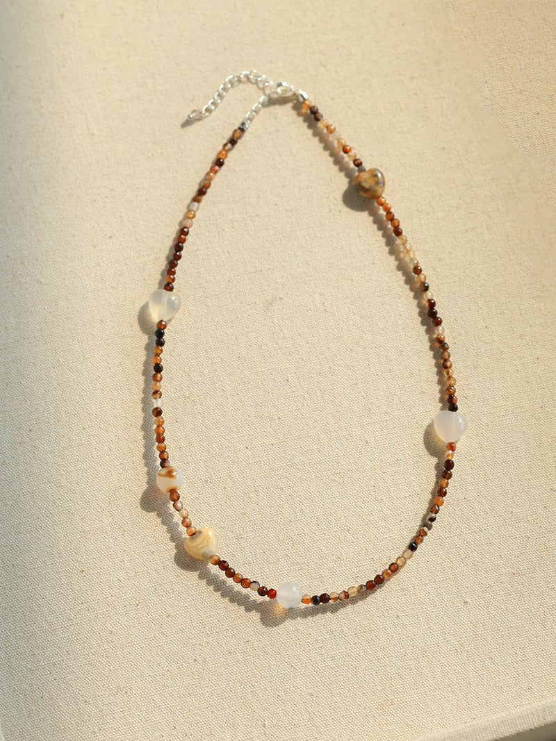 Vintage Brown Beaded Necklace - floysun