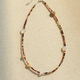 Vintage Brown Beaded Necklace - floysun