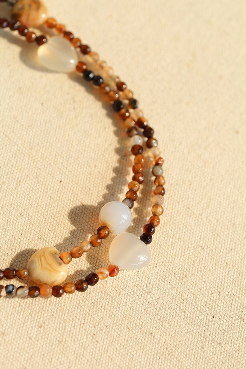 Vintage Brown Beaded Necklace - floysun