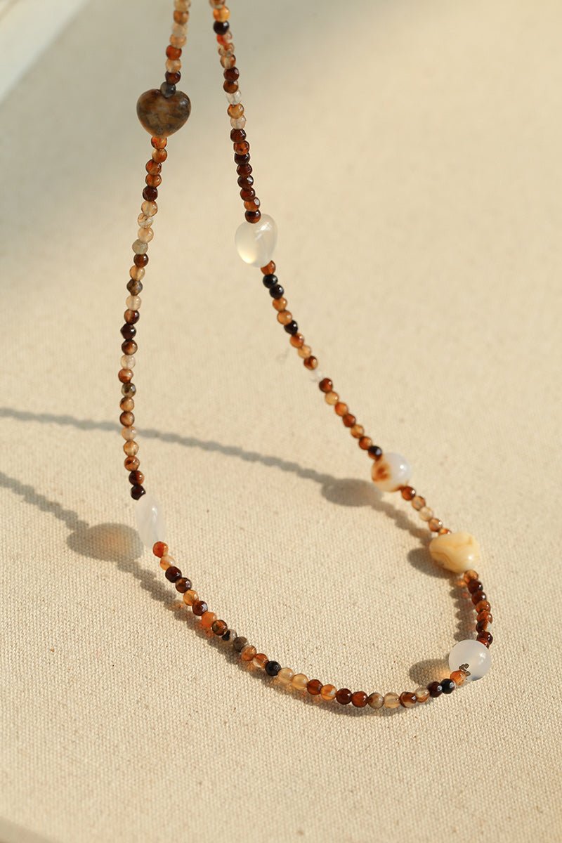 Vintage Brown Beaded Necklace - floysun