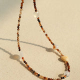 Vintage Brown Beaded Necklace - floysun