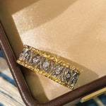 Vintage Carved Leaf Two - Tone Ring - floysun