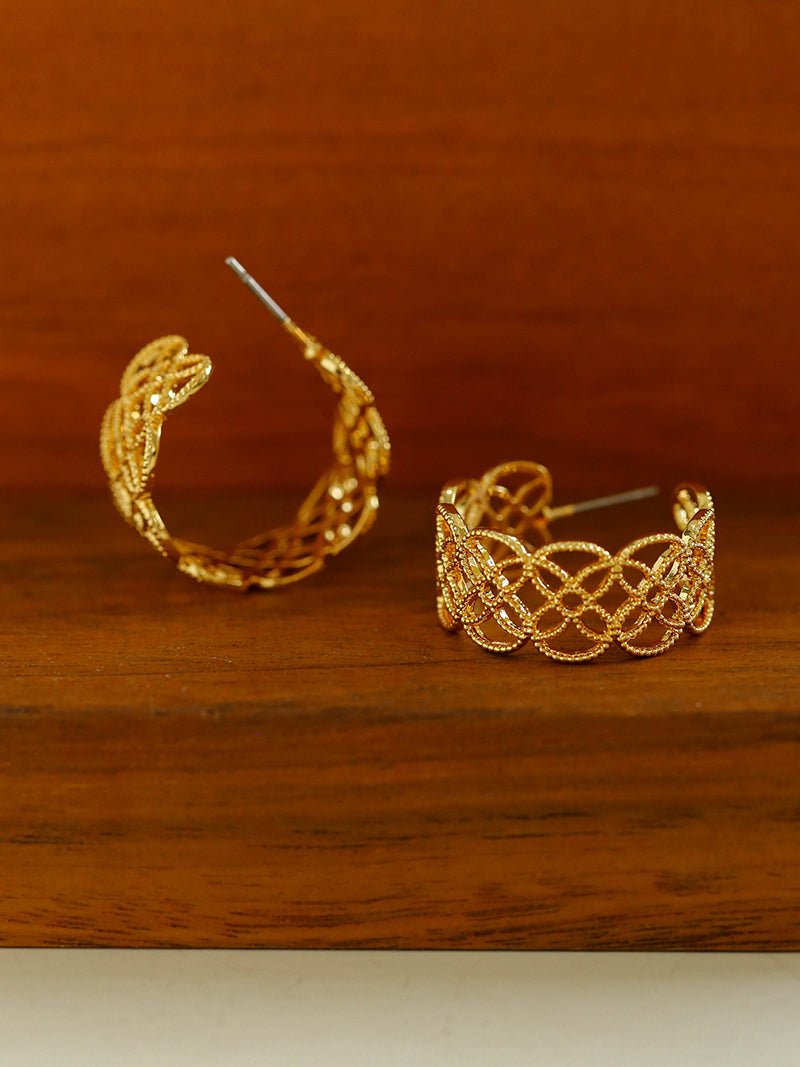 Vintage Chic Lace Huggie Earrings - floysun
