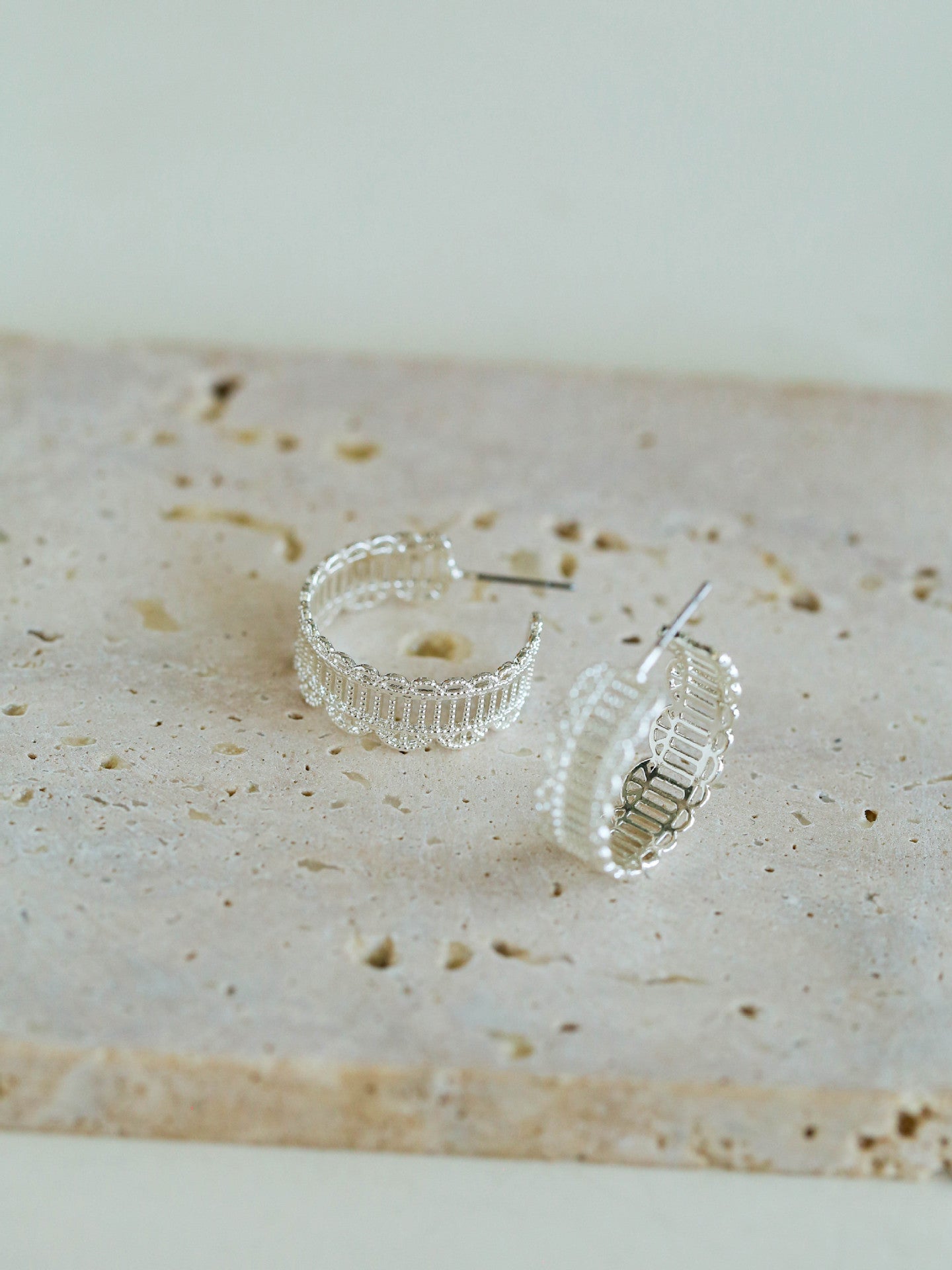 Vintage Chic Lace Huggie Earrings - floysun