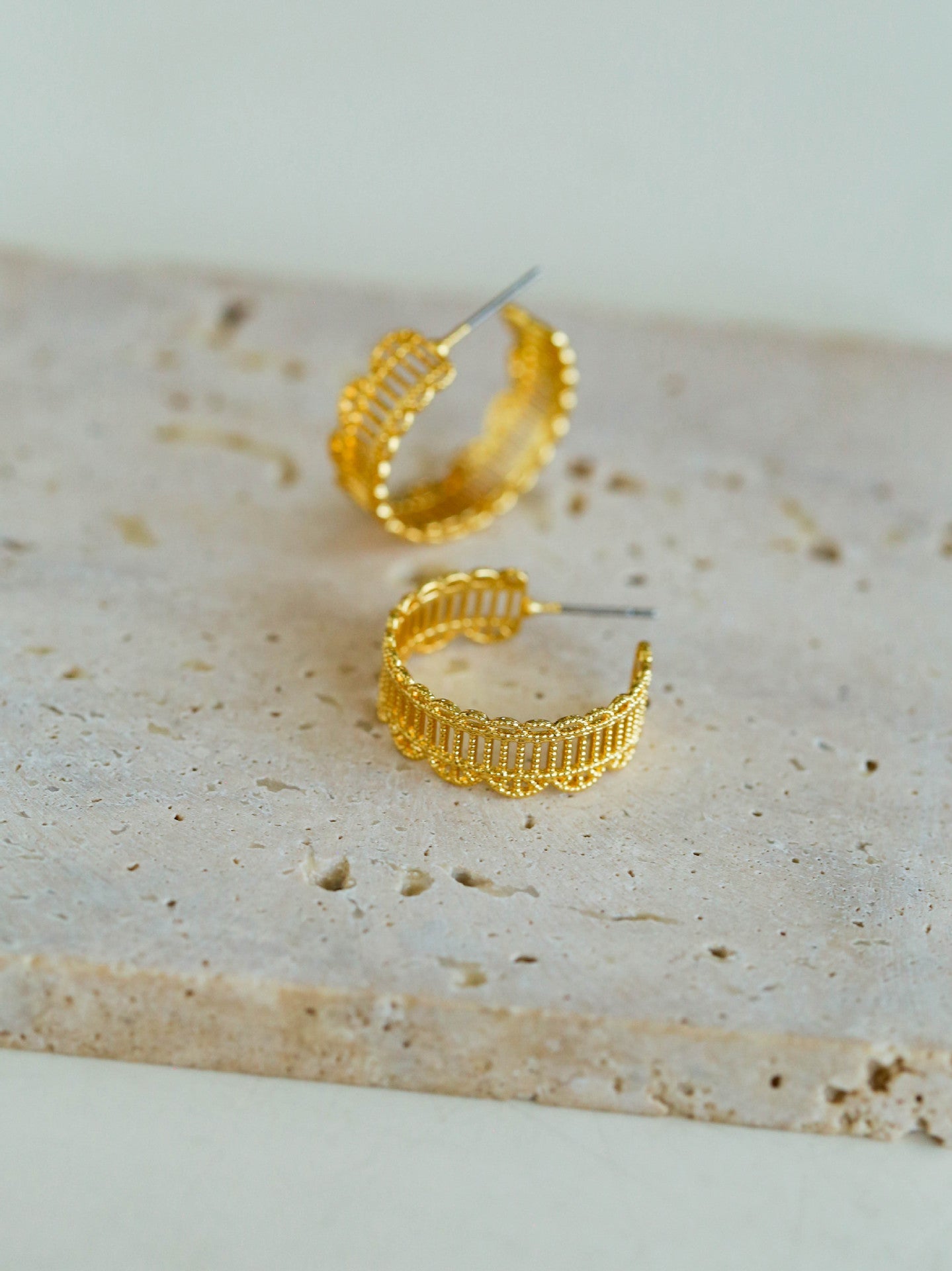 Vintage Chic Lace Huggie Earrings - floysun