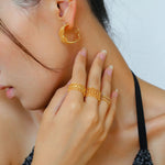 Vintage Chic Lace Huggie Earrings - floysun