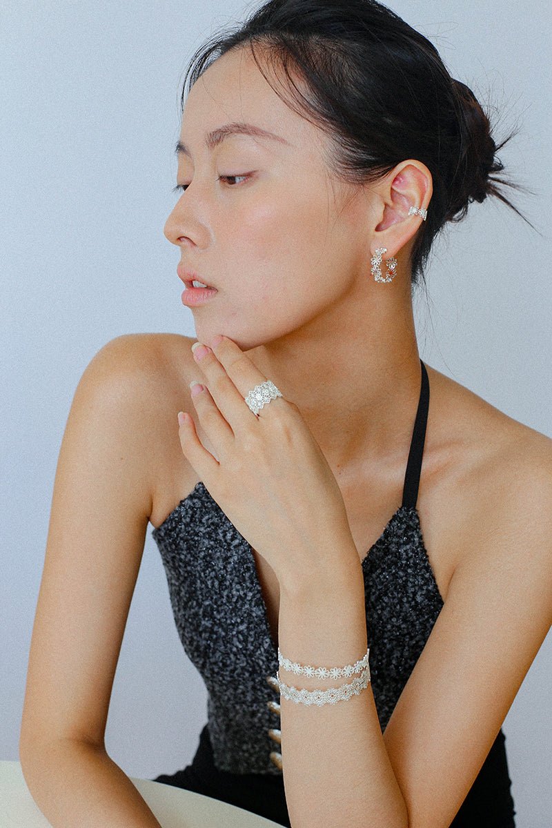 Vintage Chic Lace Huggie Earrings - floysun
