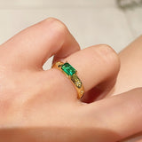 Vintage Emerald Octagram Ring - floysun