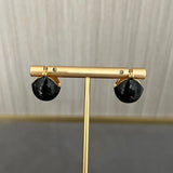 Vintage Enamel Glaze Ball Hoop Earrings - floysun