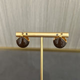 Vintage Enamel Glaze Ball Hoop Earrings - floysun