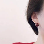 Vintage Enamel Glaze Ball Hoop Earrings - floysun