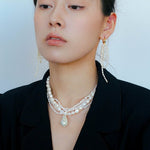 Vintage French Natural Pearl Baroque Multi - layer Necklace - floysun