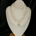 Vintage French Natural Pearl Baroque Multi - layer Necklace - floysun