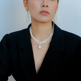 Vintage French Natural Pearl Baroque Multi - layer Necklace - floysun