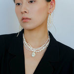 Vintage French Natural Pearl Baroque Multi - layer Necklace - floysun