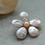 Vintage Freshwater Baroque Pearl Flower Brooch - floysun