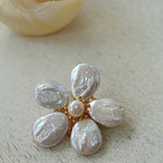 Vintage Freshwater Baroque Pearl Flower Brooch - floysun
