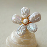 Vintage Freshwater Baroque Pearl Flower Brooch - floysun