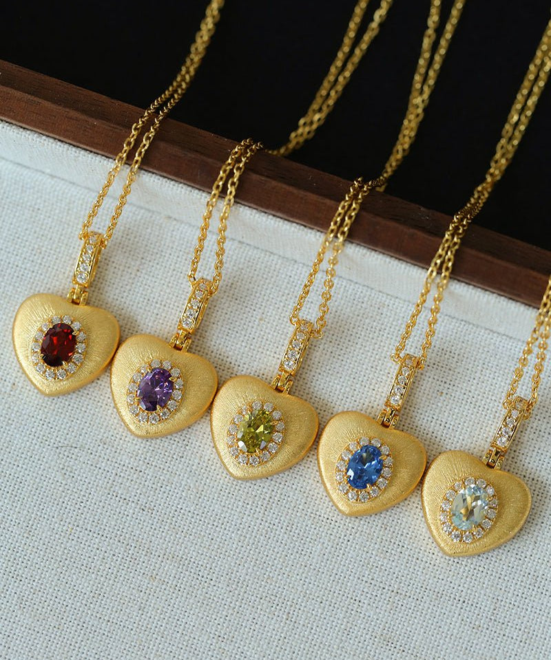 Vintage Gleam Heart Pendant Necklace - floysun