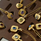 Vintage Gleam Square Pendant Necklace - floysun