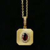 Vintage Gleam Square Pendant Necklace - floysun