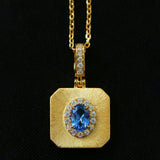 Vintage Gleam Square Pendant Necklace - floysun