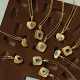 Vintage Gleam Square Pendant Necklace - floysun