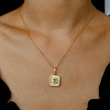 Vintage Gleam Square Pendant Necklace - floysun