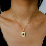 Vintage Gleam Square Pendant Necklace - floysun