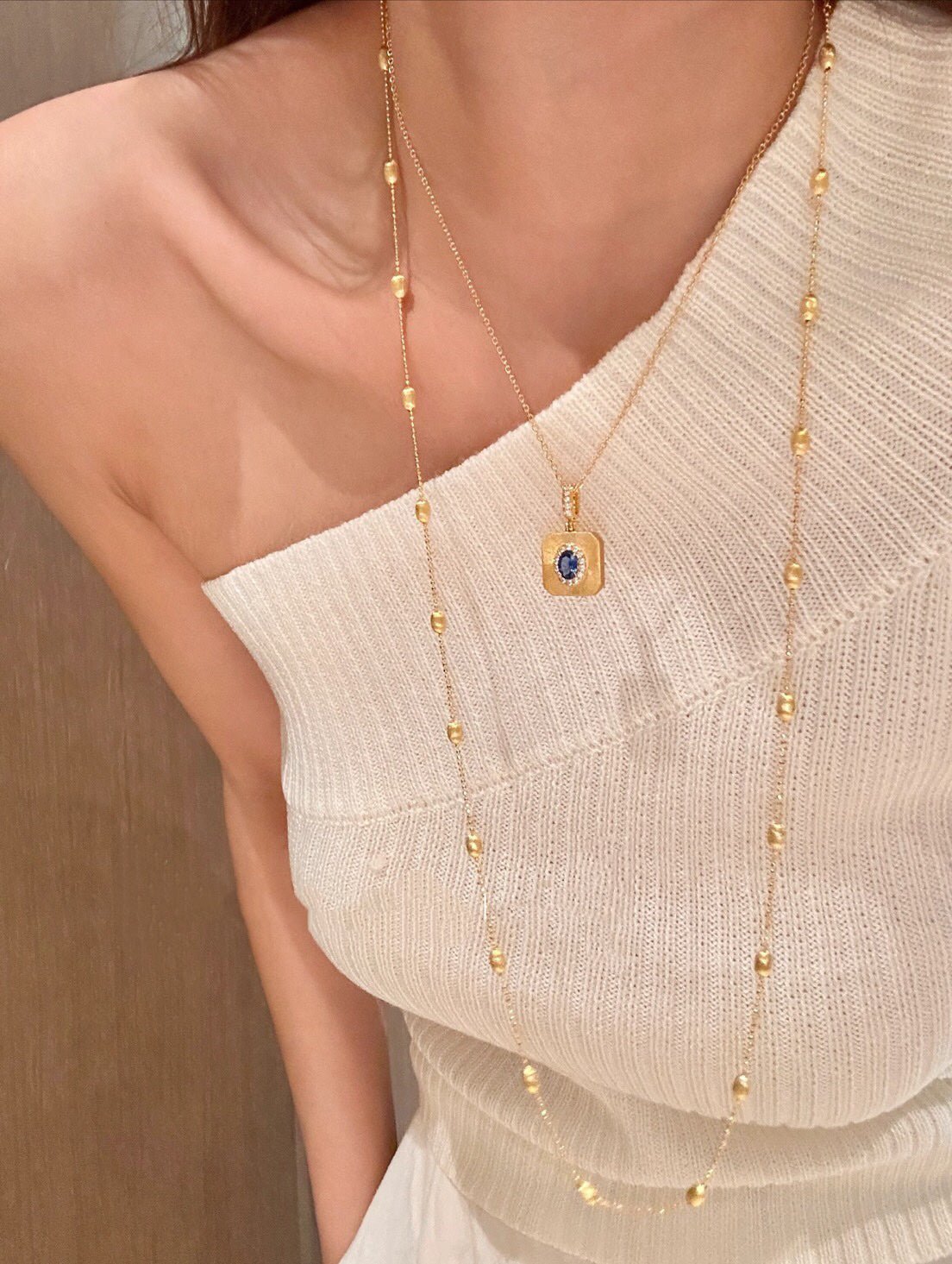 Vintage Gleam Square Pendant Necklace - floysun