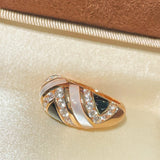 Vintage Inlay Ring – Black Onyx & White Mother - of - Pearl - floysun