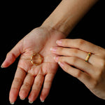 Vintage - Inspired Fine Gold Vermeil Stackable Ring - Green Diamond - floysun