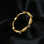 Vintage - Inspired Fine Gold Vermeil Stackable Ring - White Diamond - floysun
