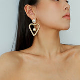 Vintage Inspired Large Heart Pearl Earrings - floysun